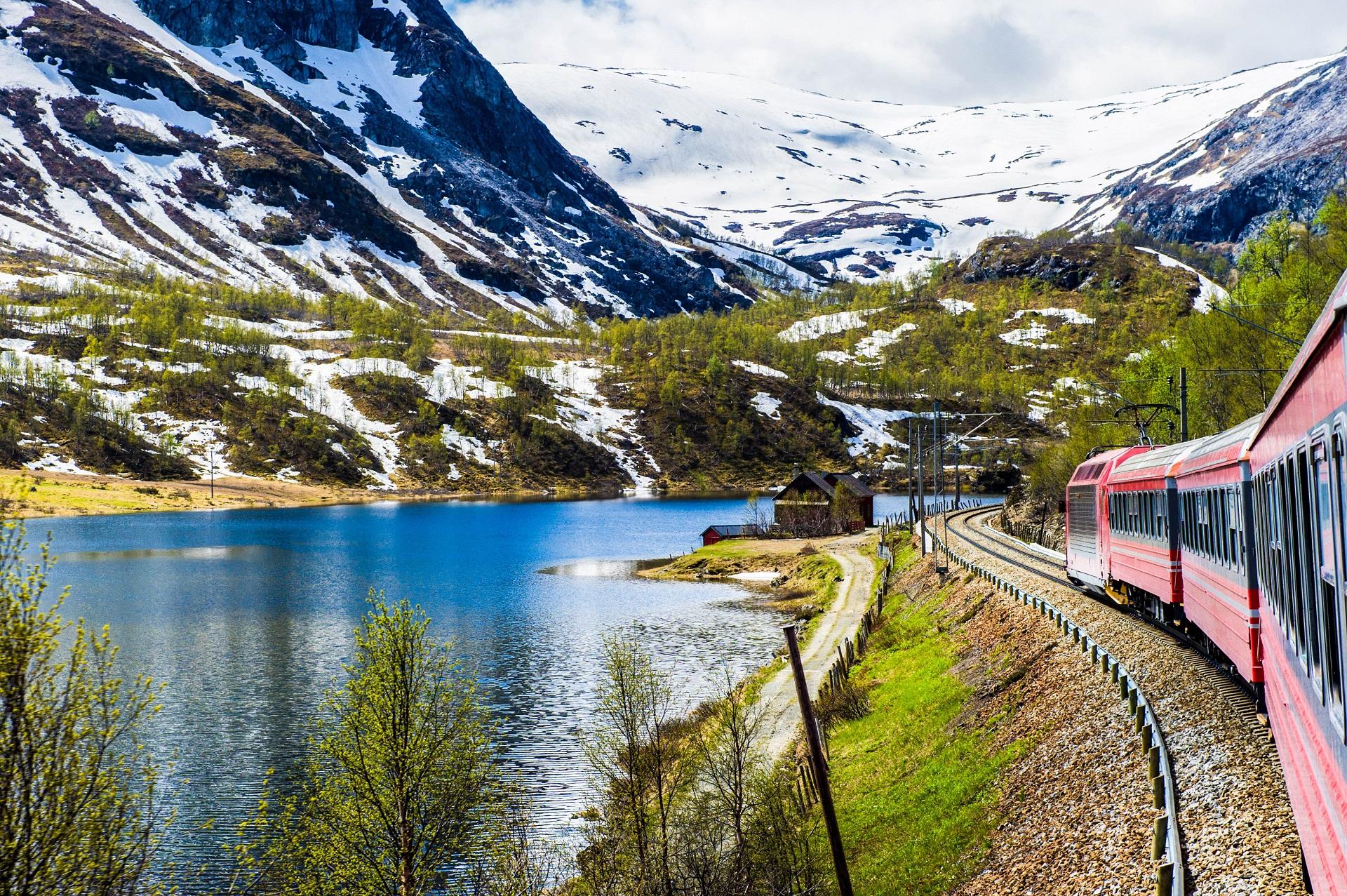 A ride on the Bergen Railway through the snowy landscape of Norway.