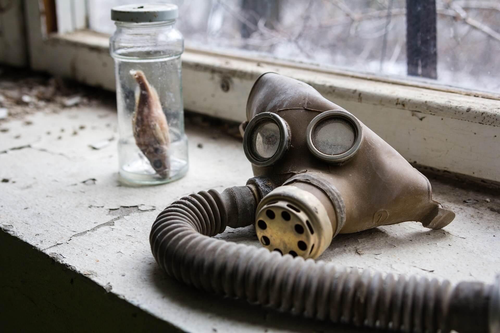 A gas mask in Chernobyl