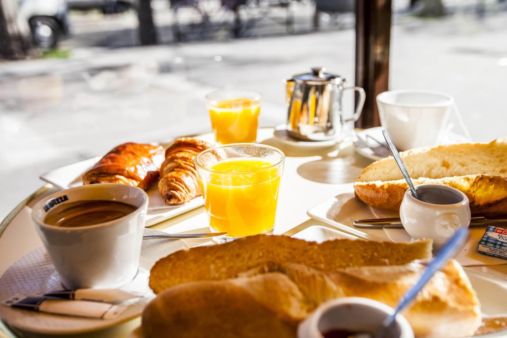 French breakfast in Montmartre, Paris