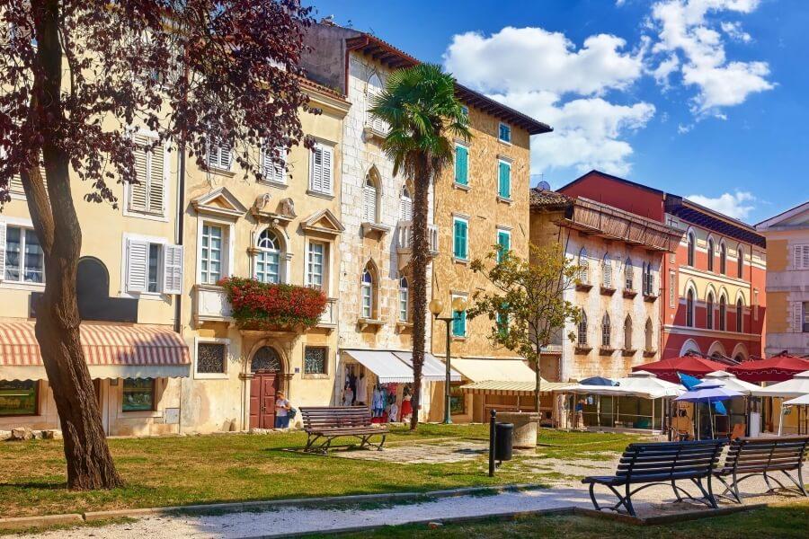 Facade of Houses in Porec