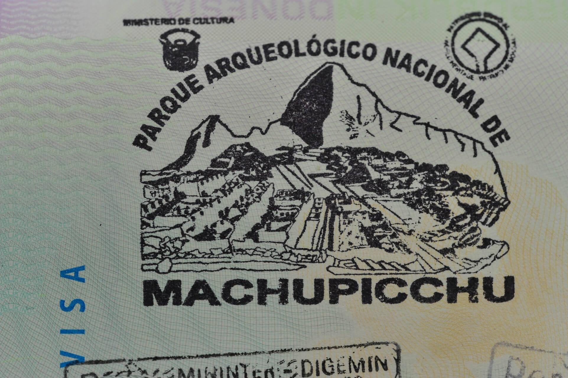 Machu Picchu passport stamp, Peru, South America