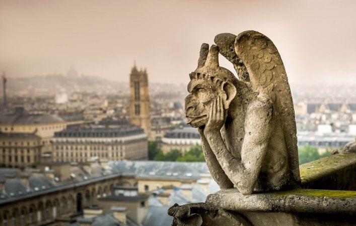 One of the gargoyles of Notre Dame.