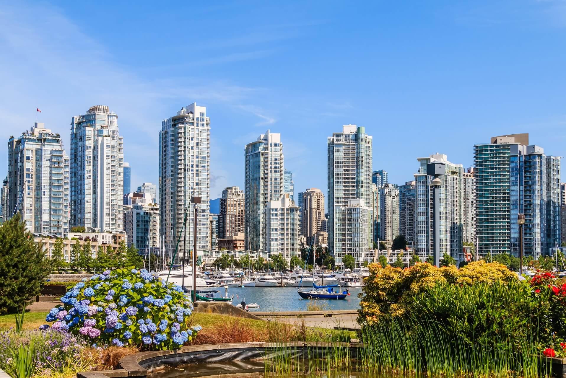 The downtown area of Vancouver