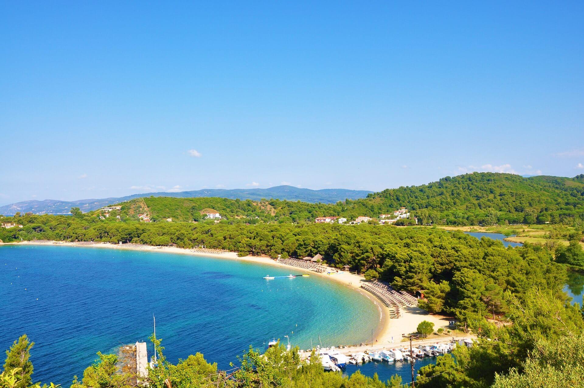 Koukounaries beach attracts with fine golden sand