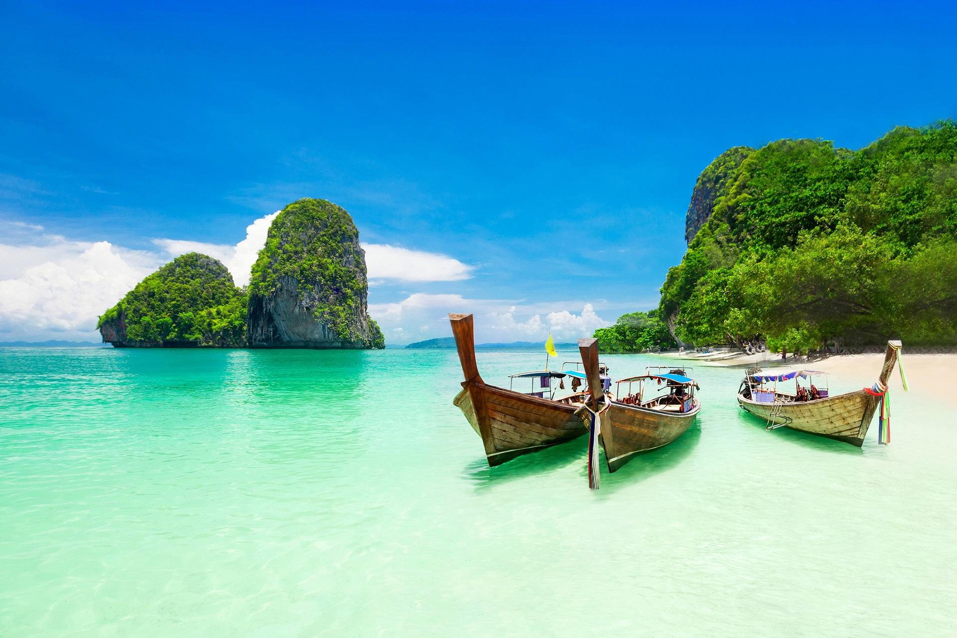 Longtail boats in Krabi