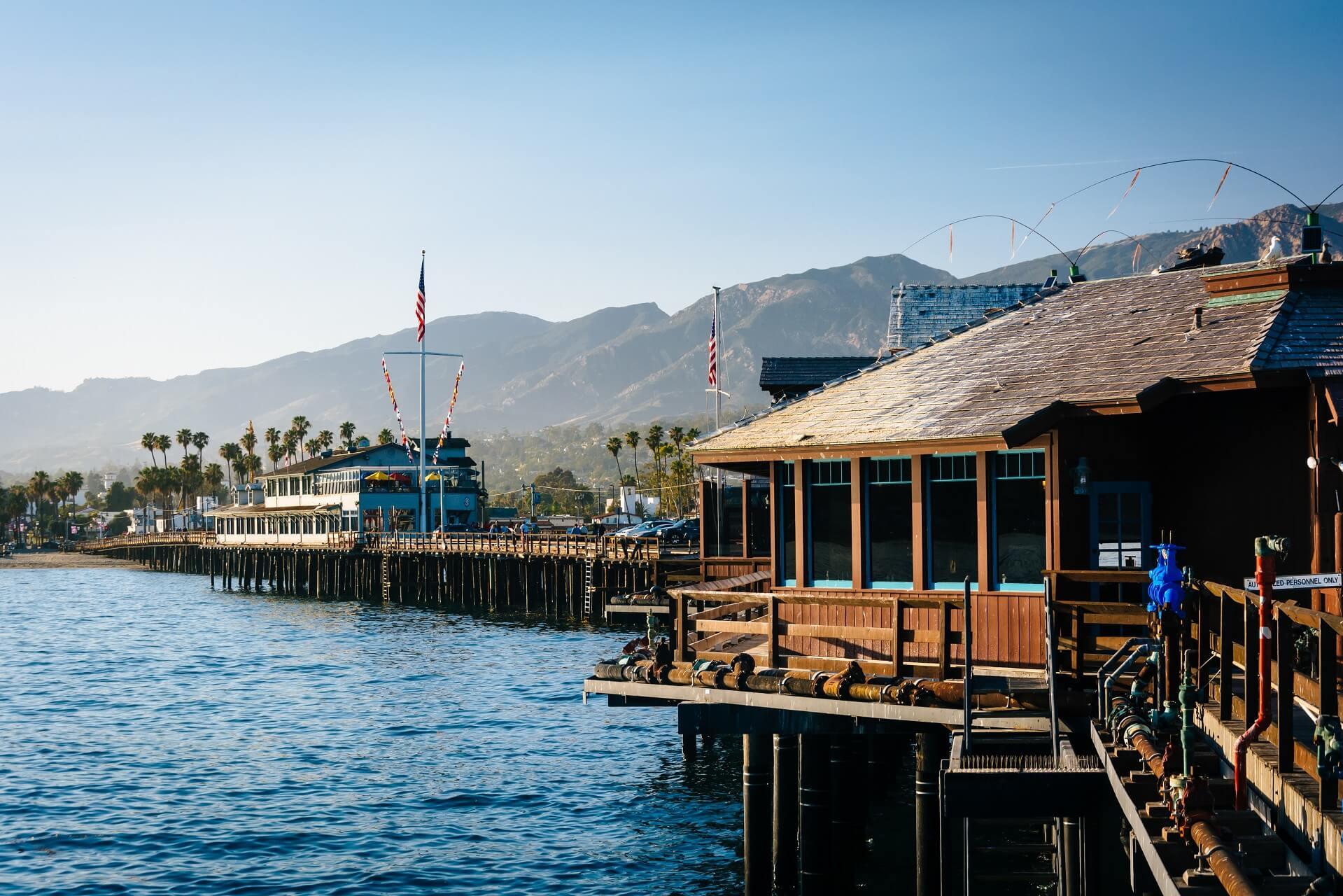 The coast of Santa Barbara by the water