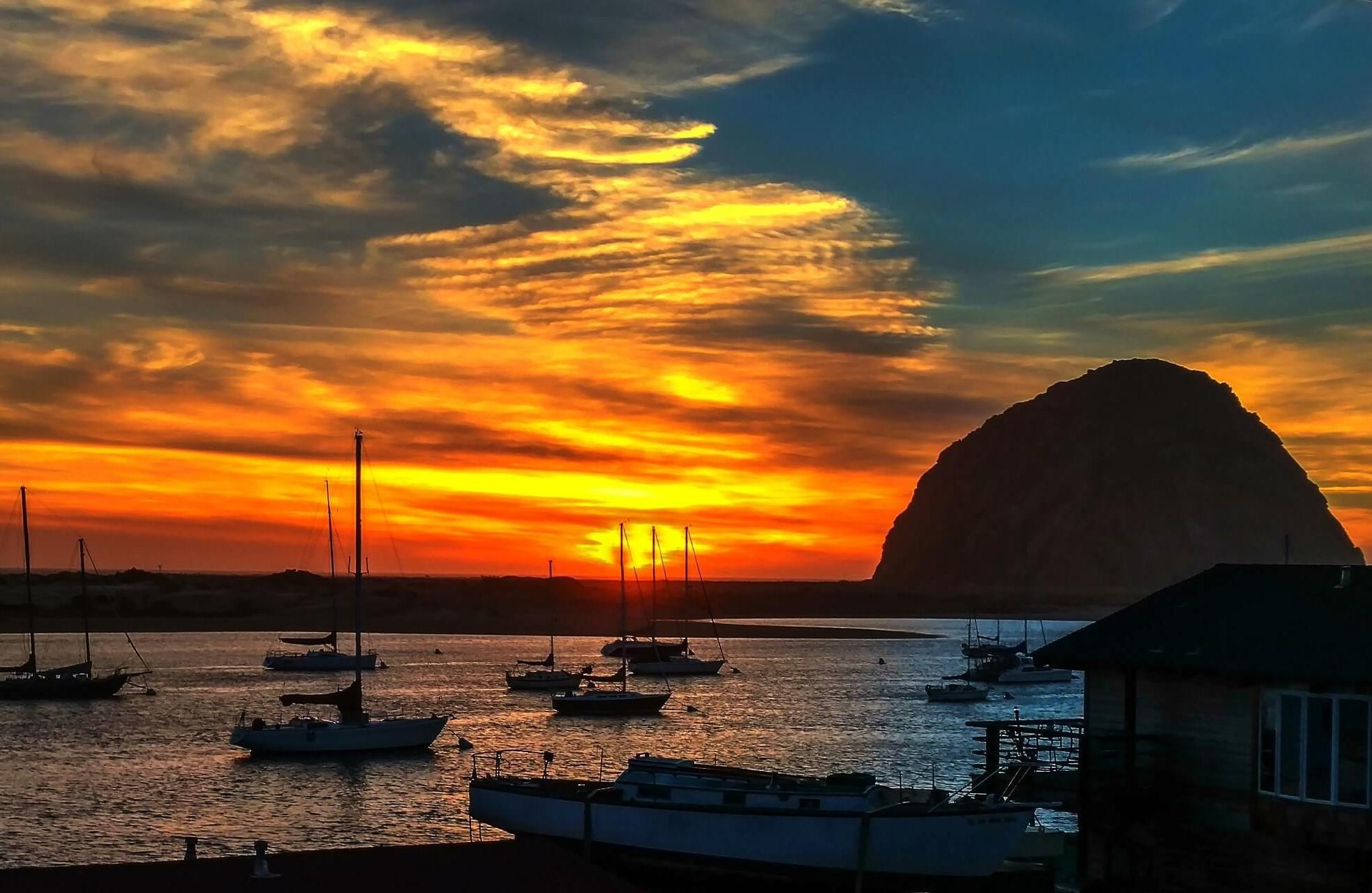 Morro Rock in Morro Bay is particularly beautiful at sunset