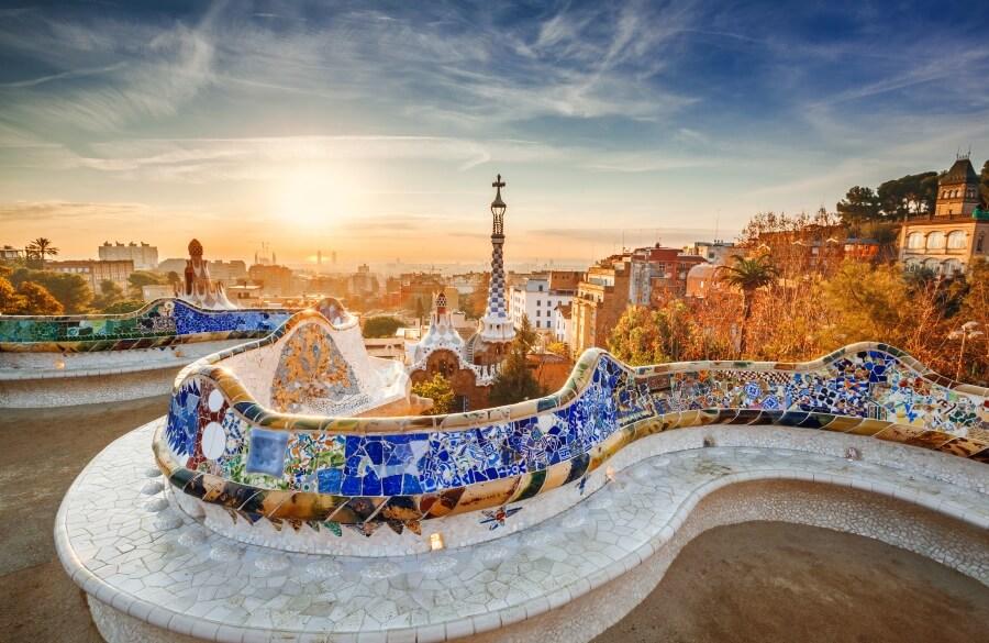 Parque Güell ao amanhecer em Barcelona
