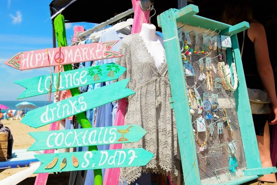 Market stall on the beach in Ibiza