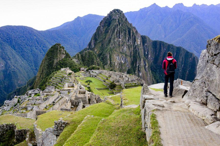 A woman at Machu Picchu