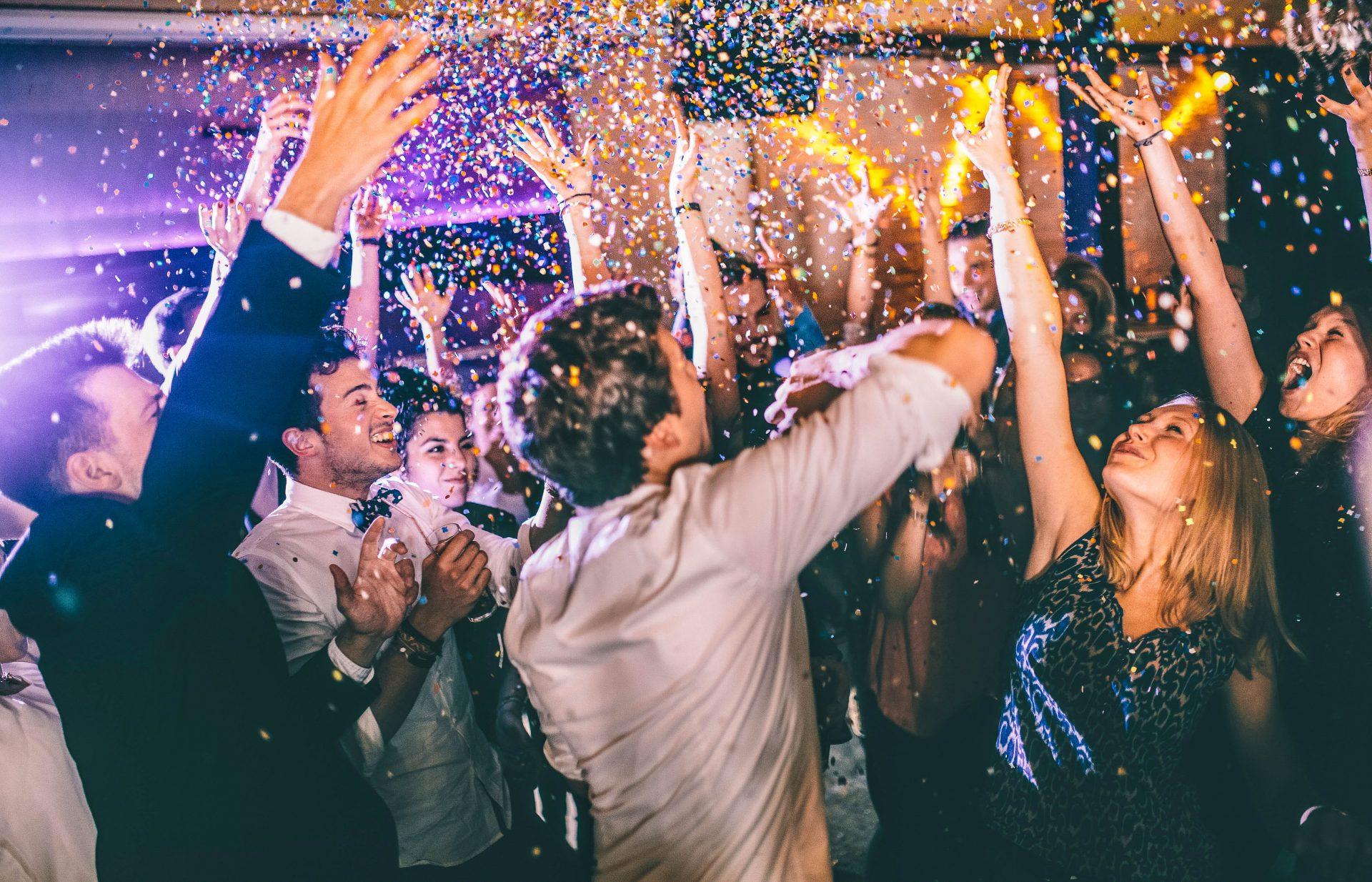 Friends celebrating New Year's Eve