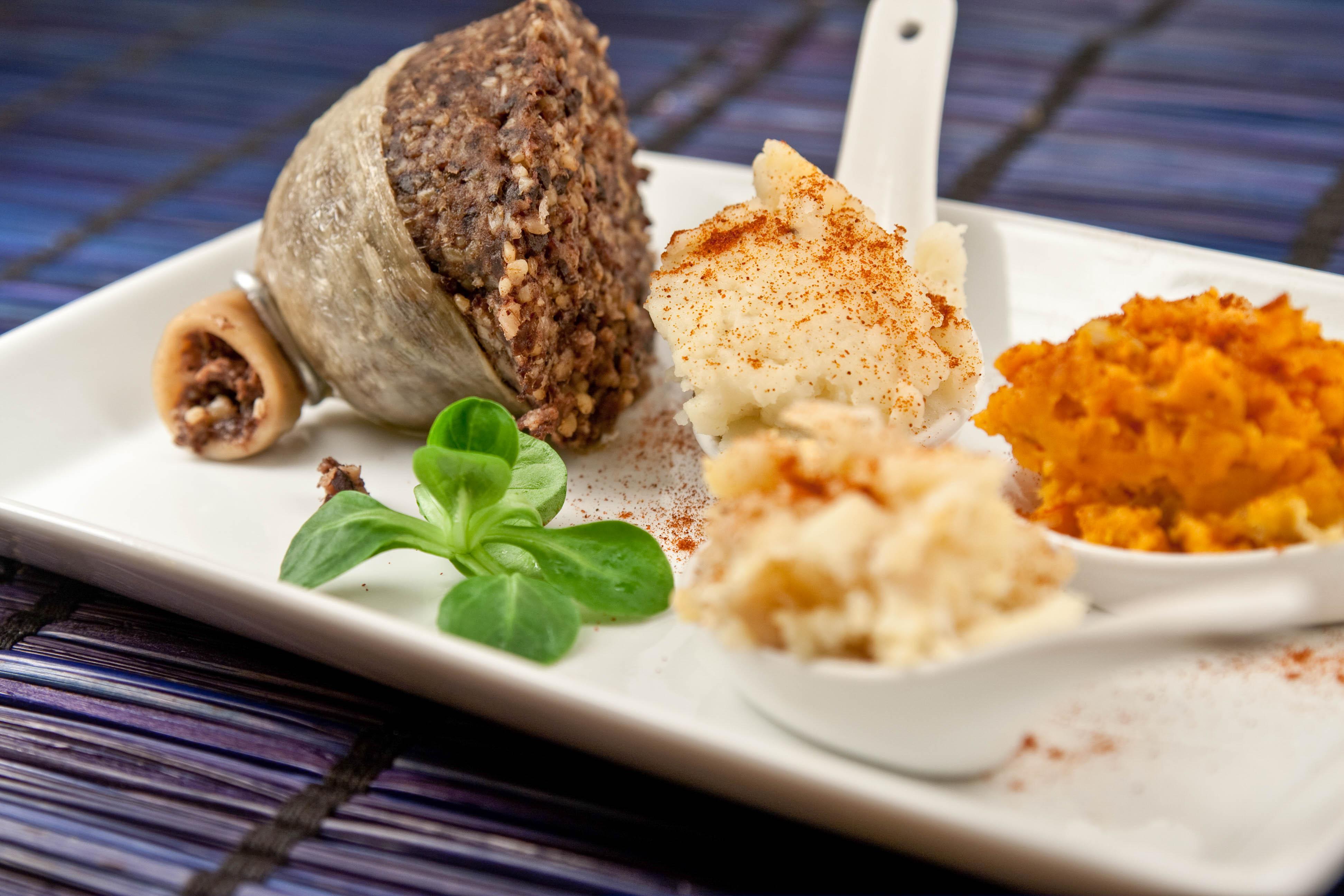 Haggis, neeps, and tatties