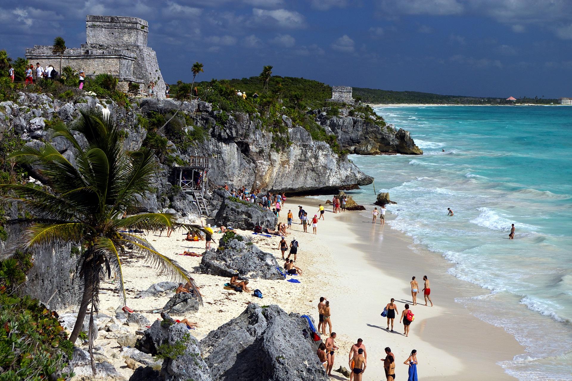 Tulum, Beach, Bay, Maya, Temple