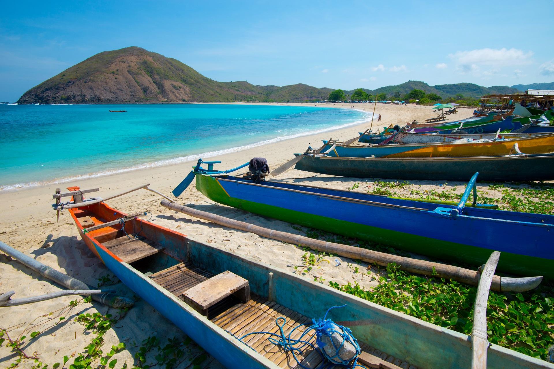 A beach on the Indonesian island of Lombok