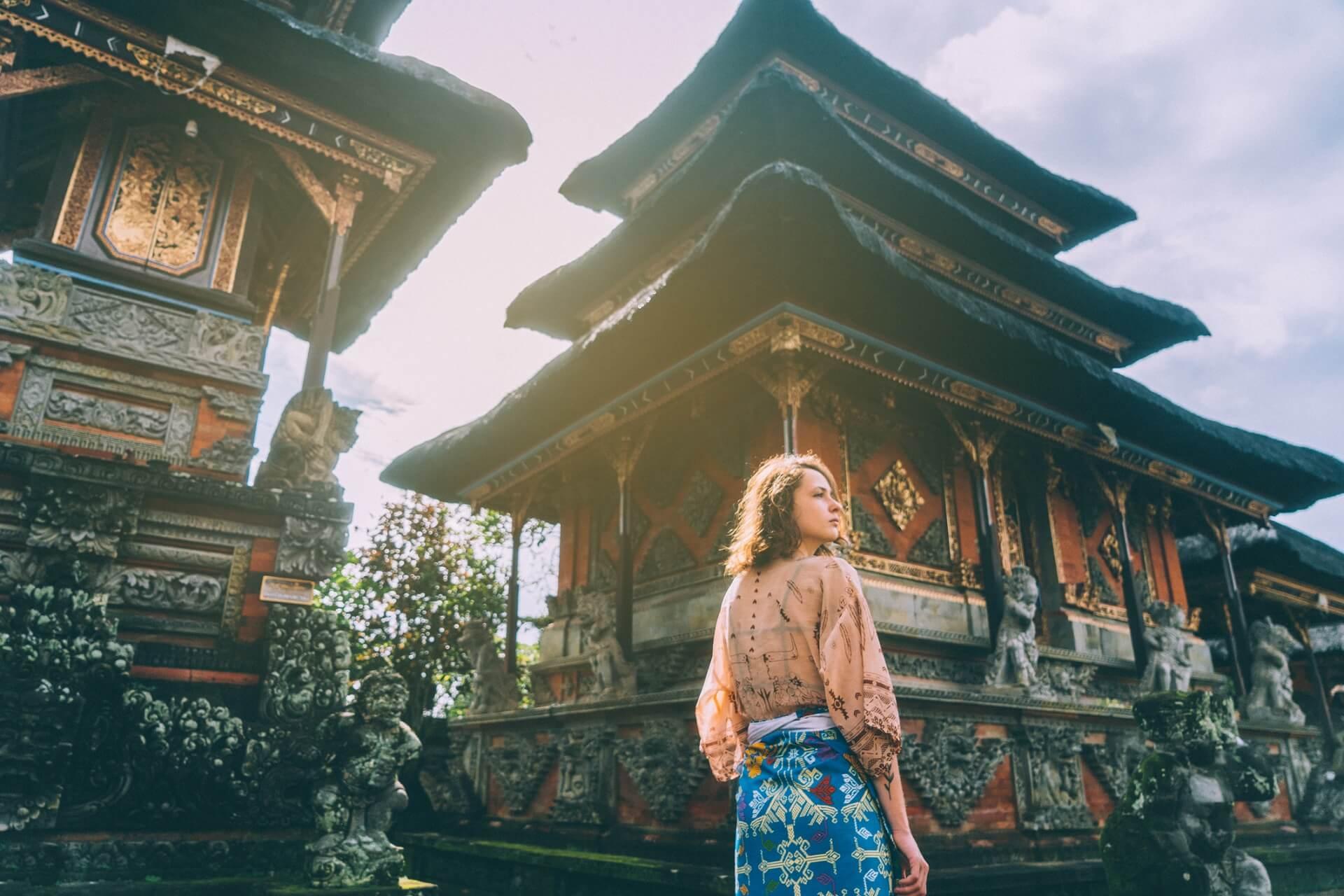 A tourist on the Indonesian island of Bali