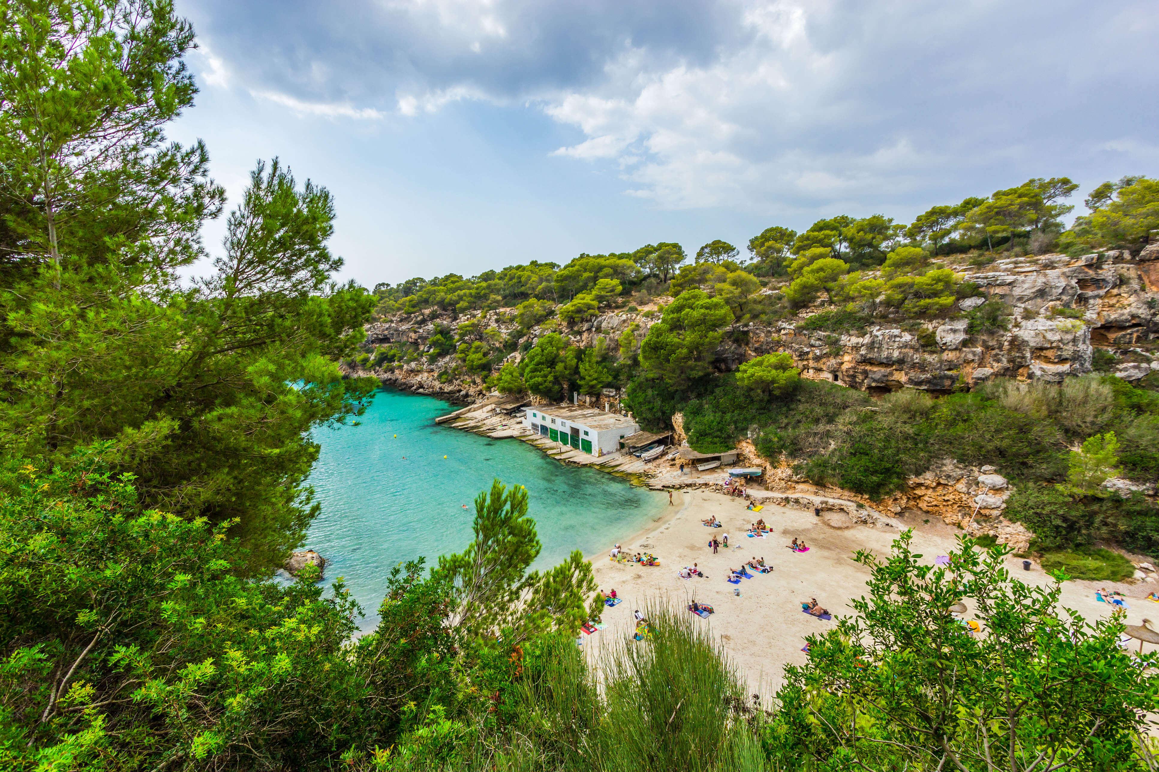A beautiful section of beach in the Cala Pi bay