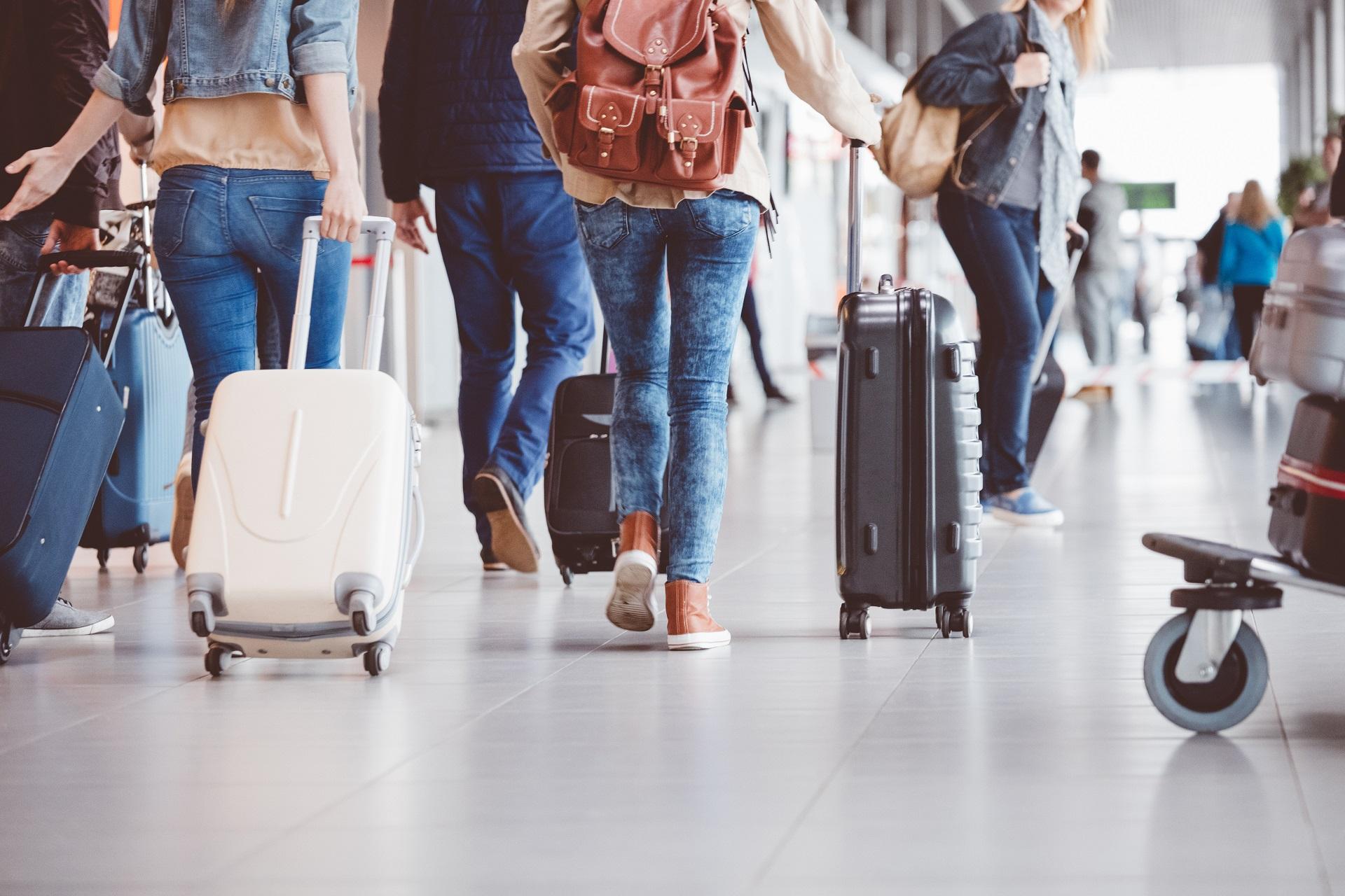 Passengers with carry-on luggage