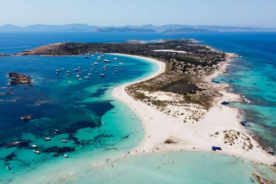 Aerial view of Formentera island.