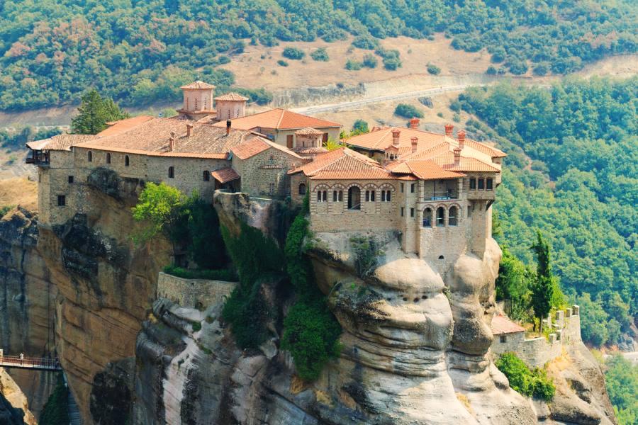 Meteora Monastery - suspended monastery on a rock - Greece