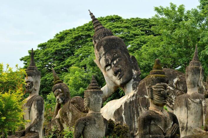 Buddha statues in Vientiane, Laos