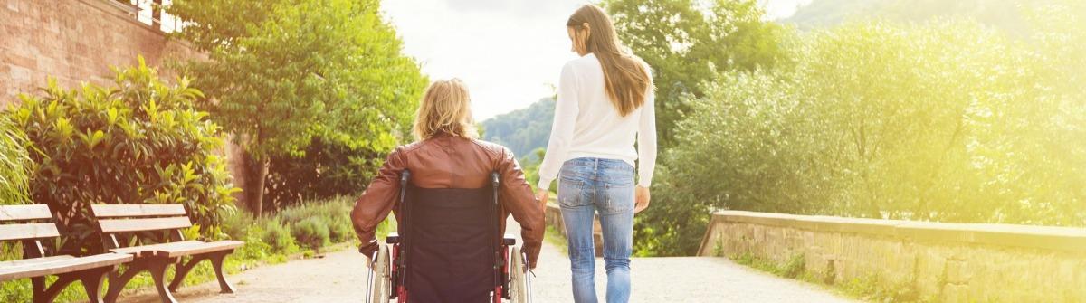 Wheelchair user and friend