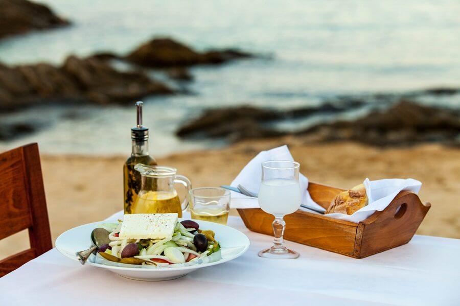 Greek food on Skopelos