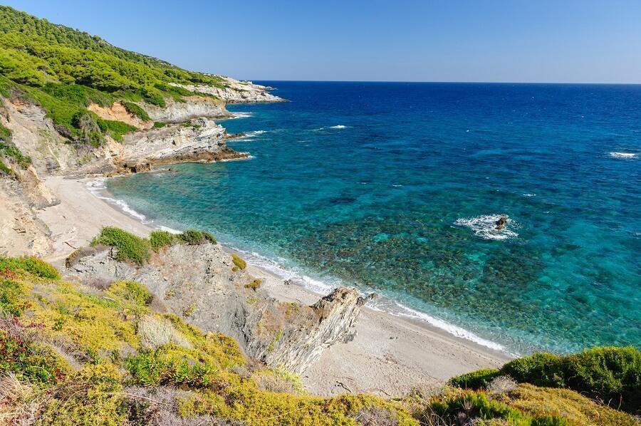 Perivolou Beach from above, Skopelos