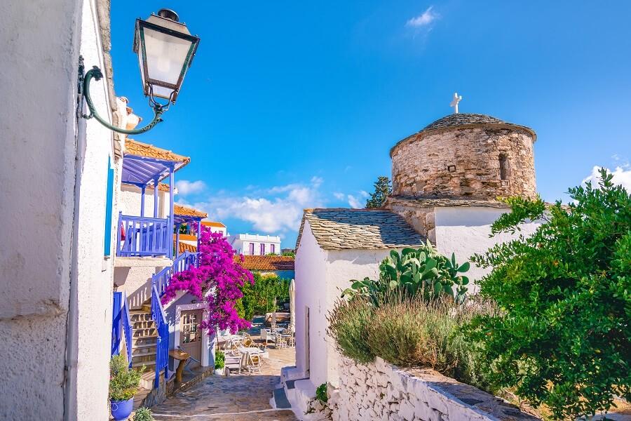 Village Chora on the island of Alonnisos, Greece