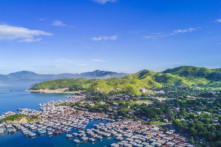 Floating Fishing Village in Papua New Guinea from the Air