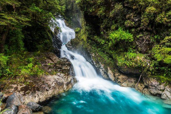 Waterfall in Fiordland National Park