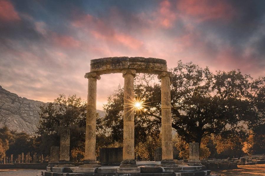 Sunset in Ancient Olympia, Greece