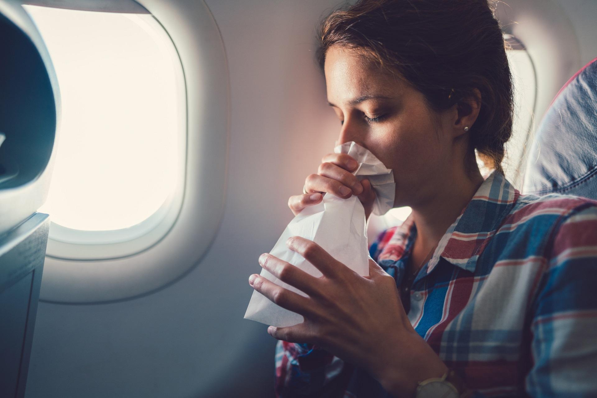 Woman with fear of flying