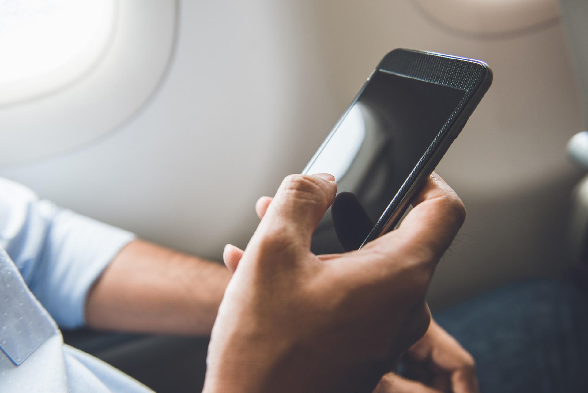 Phone usage on the plane