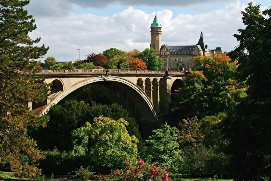 The Petrusse Valley with the Adolphe Bridge in Luxembourg