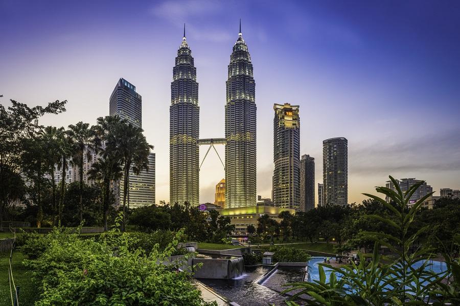 The Petronas Towers in Kuala Lumpur
