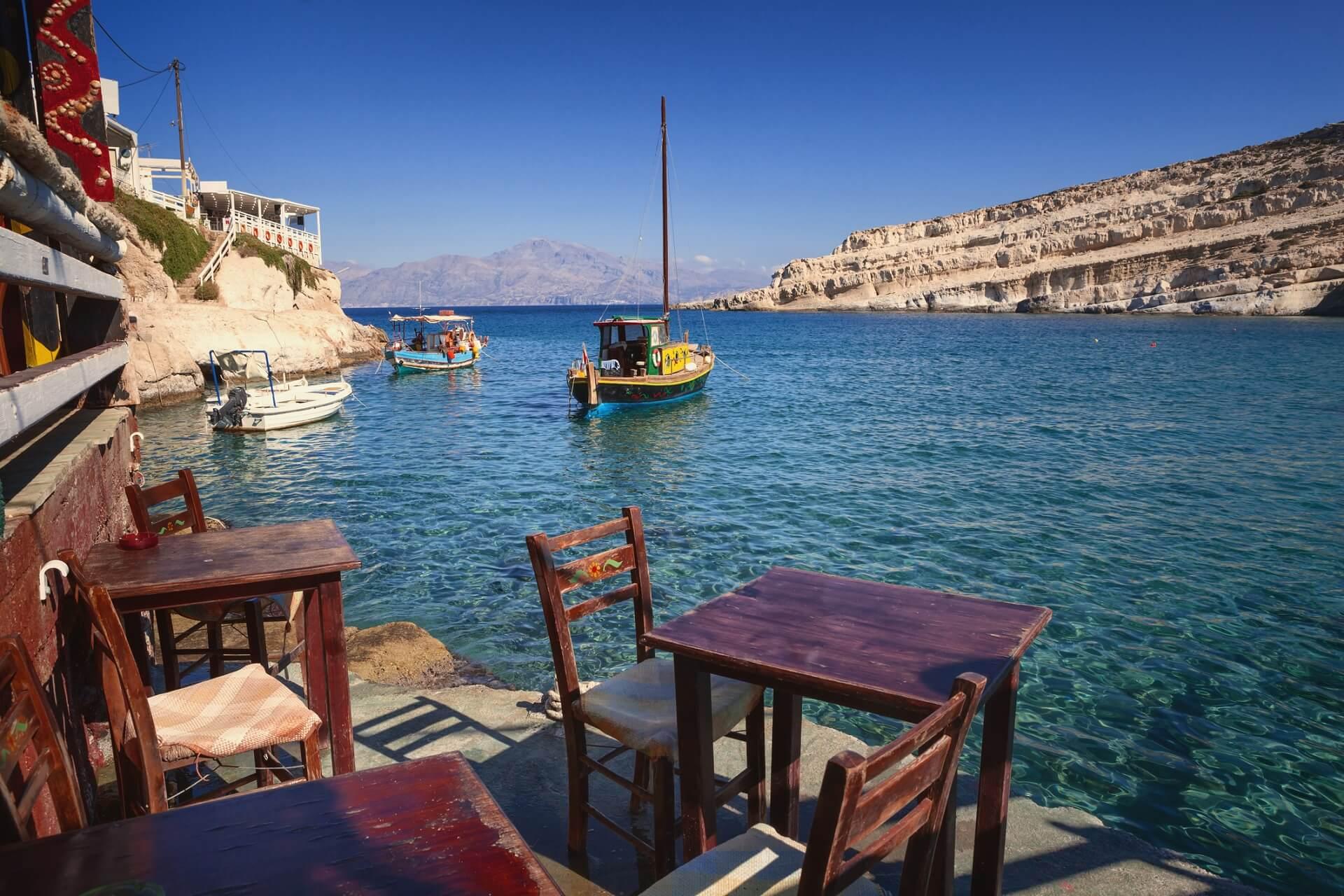 A restaurant in Matala, Crete