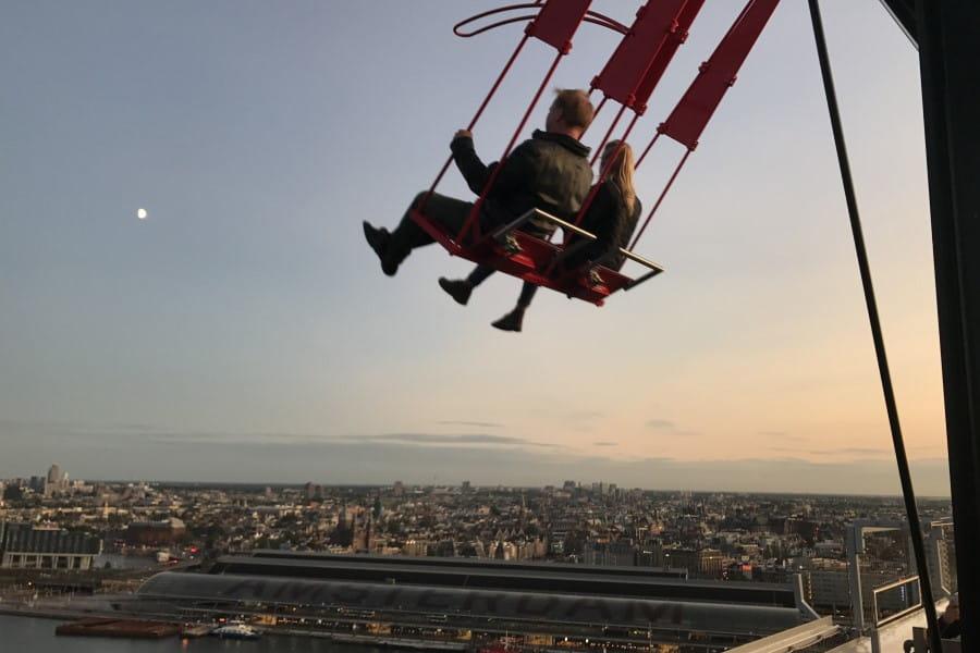 Swing "Over the Edge" at A'DAM Lookout