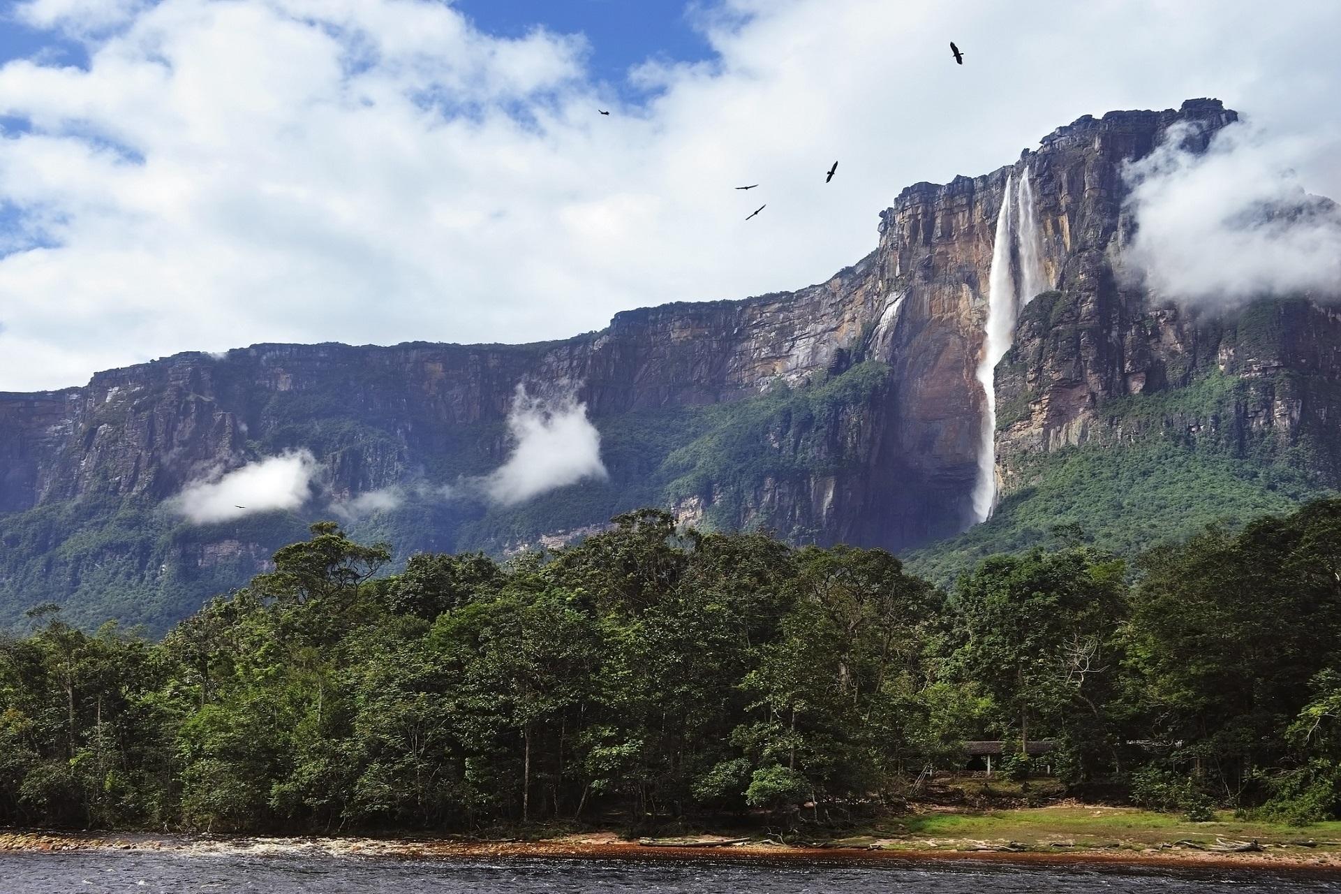 Angel Falls Salto Angel Waterfall in Venezuela, South America