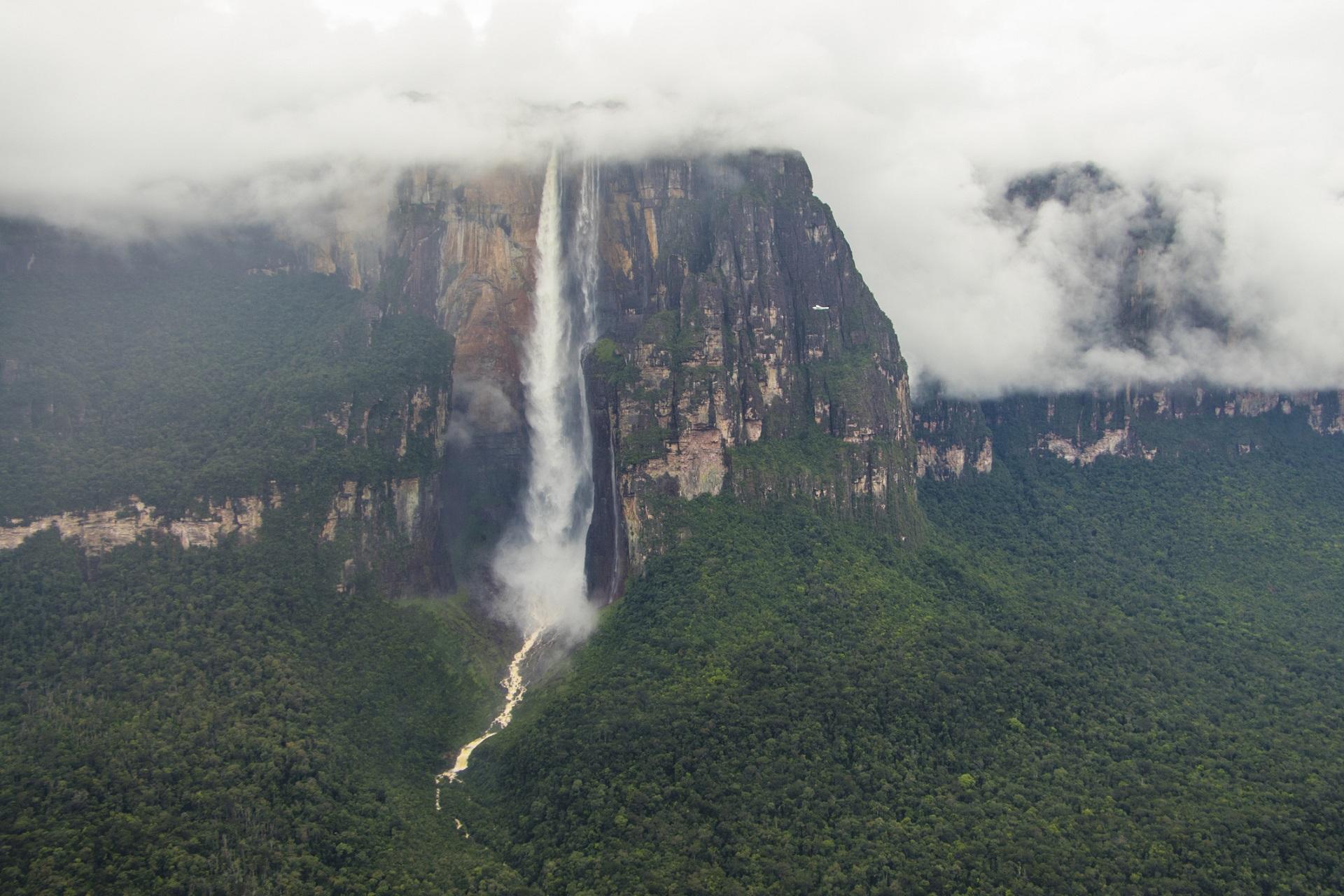 Angel Falls Salto Angel Waterfall in Venezuela, South America