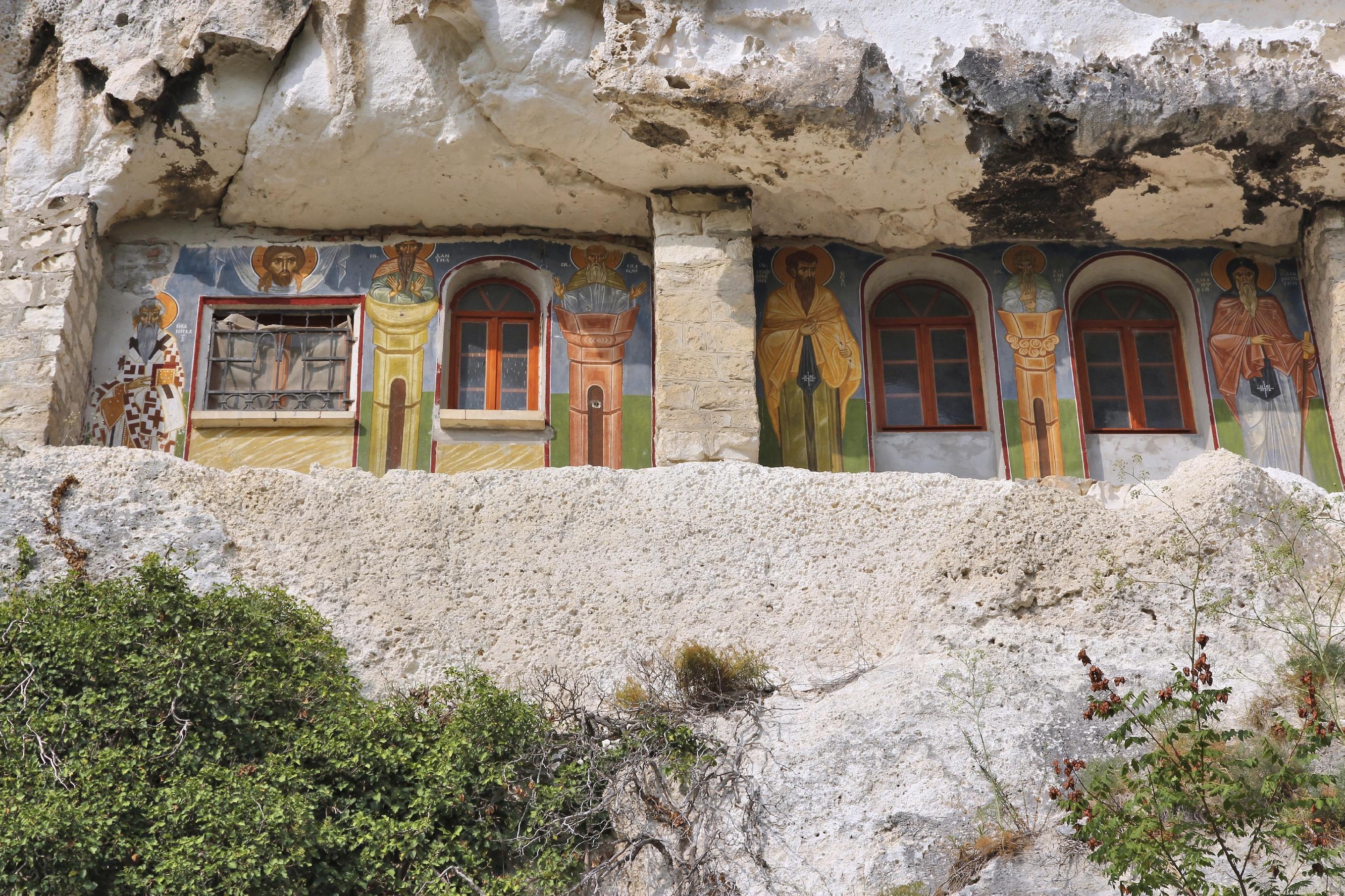 The Ivanovo Monastery in Bulgaria's rocks.