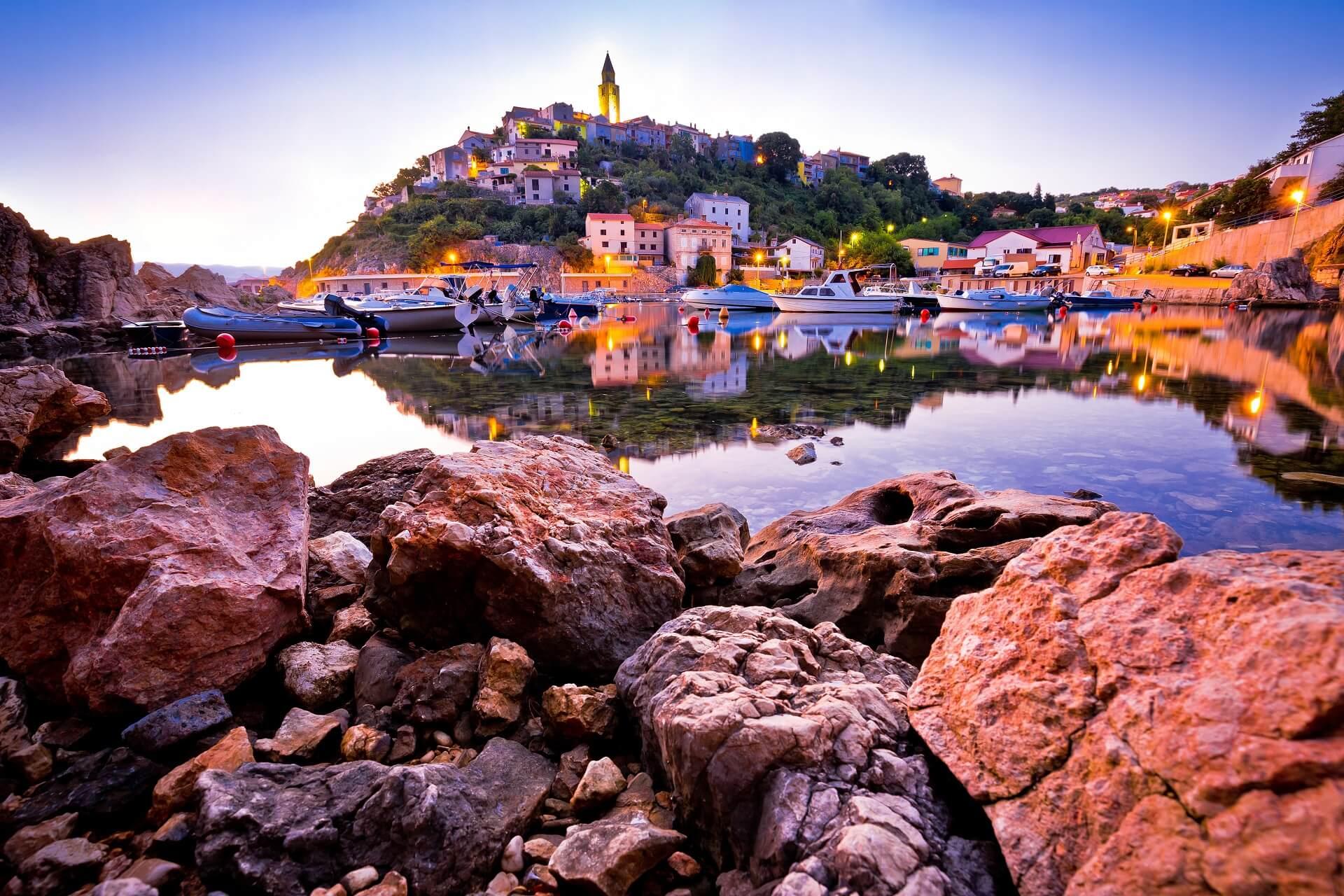 The view of Vrbnik from the water
