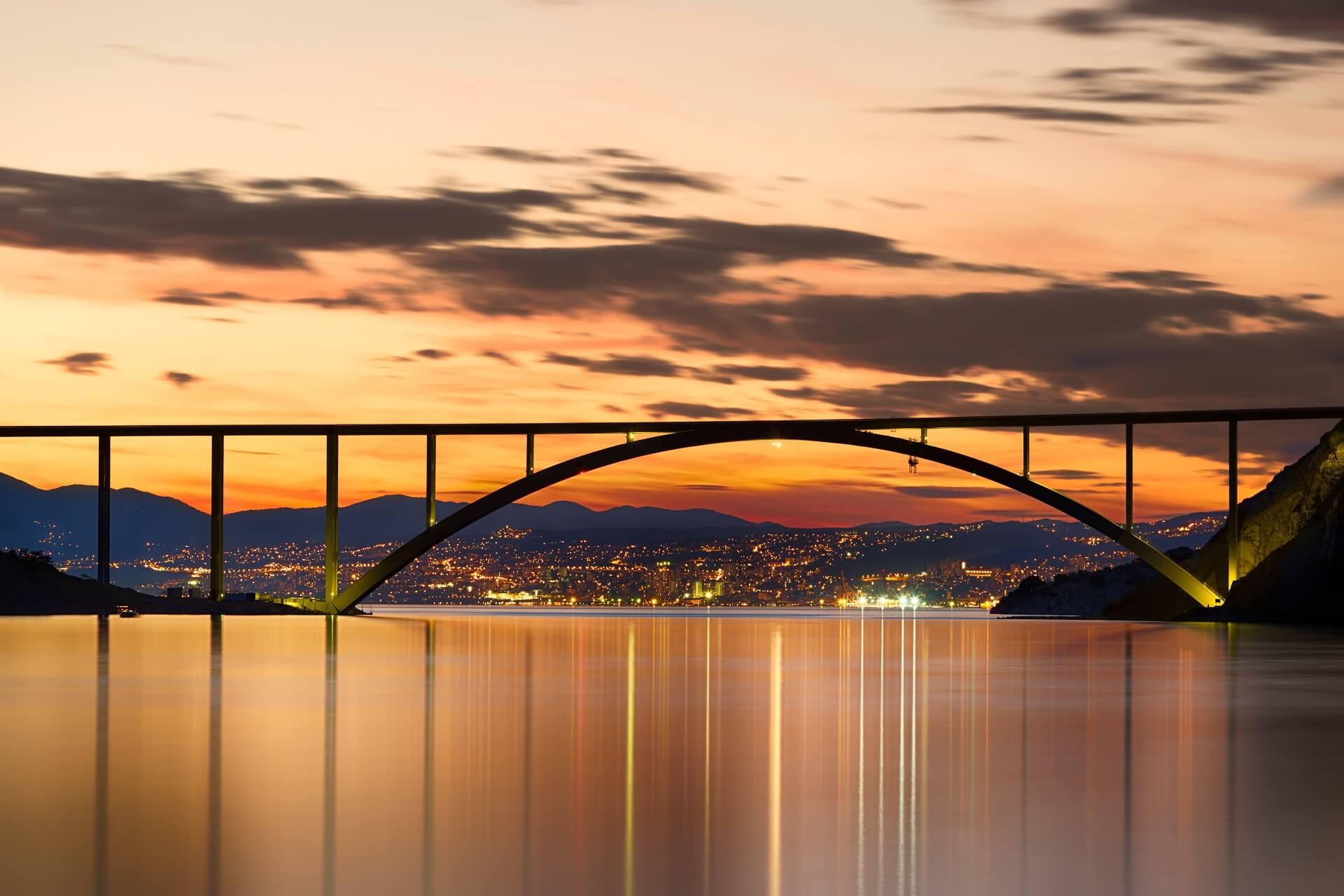 You can reach the island of Krk via the bridge.