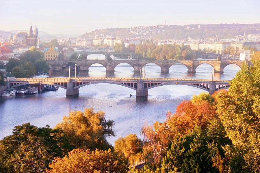The Charles Bridge in Prague.