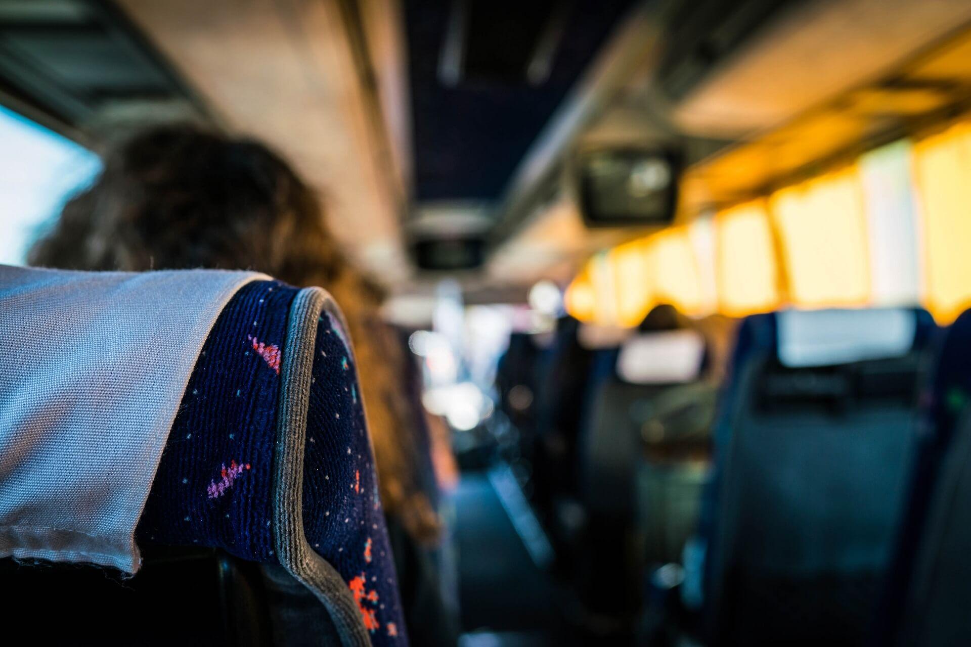 Bus interior, bus ride