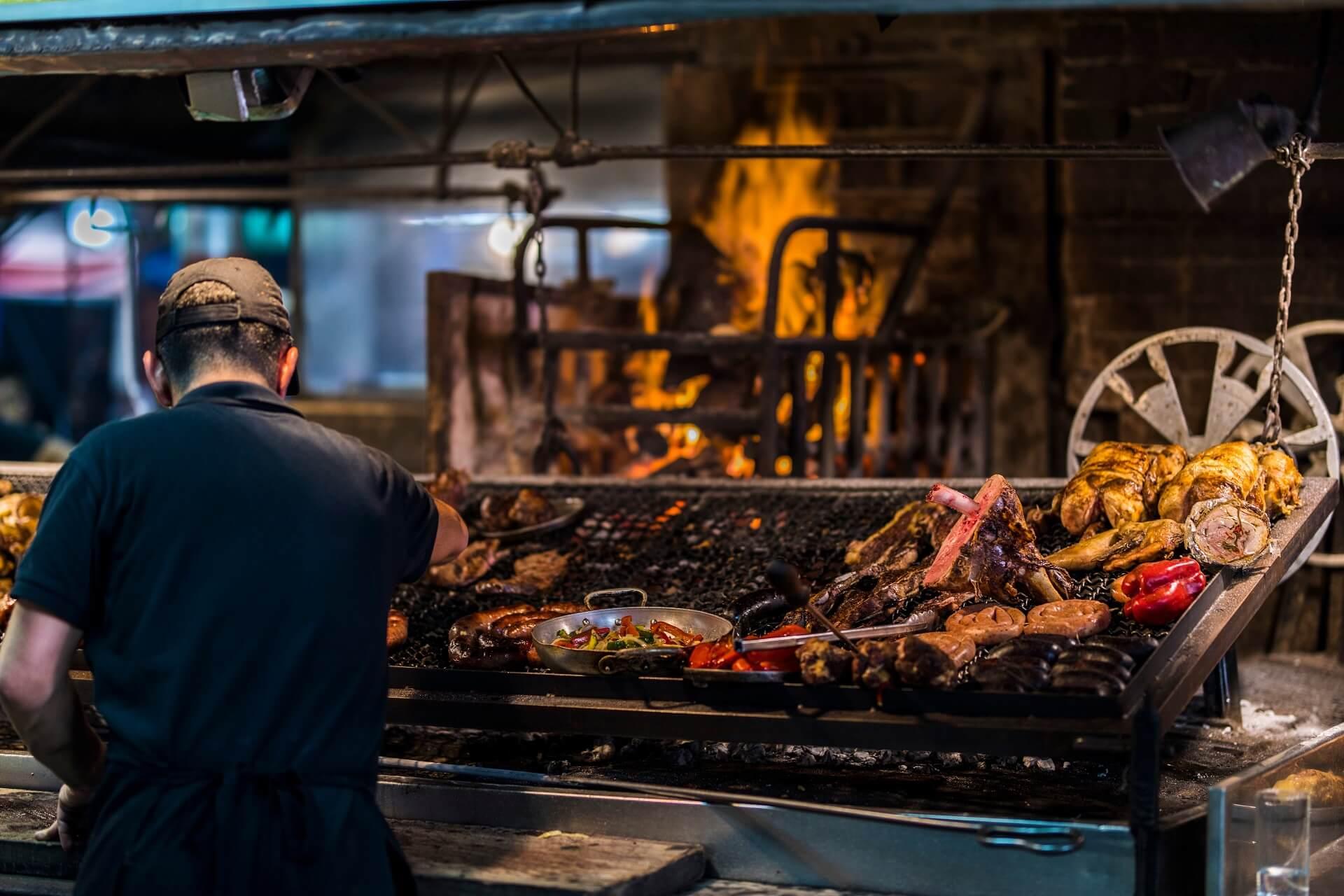 BBQ grilling at Montevideo Central Market, Uruguay, South America