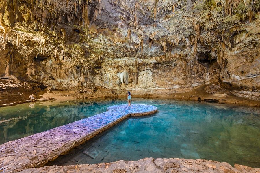 Woman in a cenote
