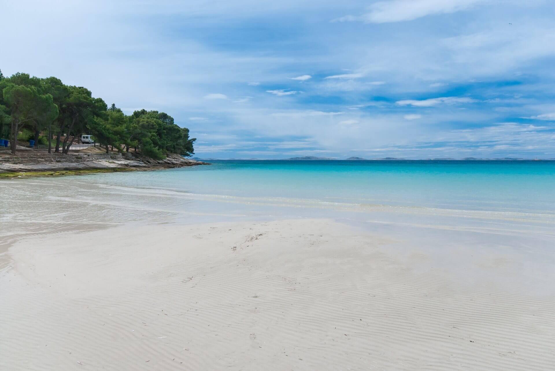 Photo of beautiful bay Slanica on Murter Island, Dalmatia, Croatia