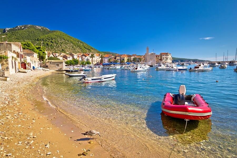 Sandy beach on Vis in Croatia