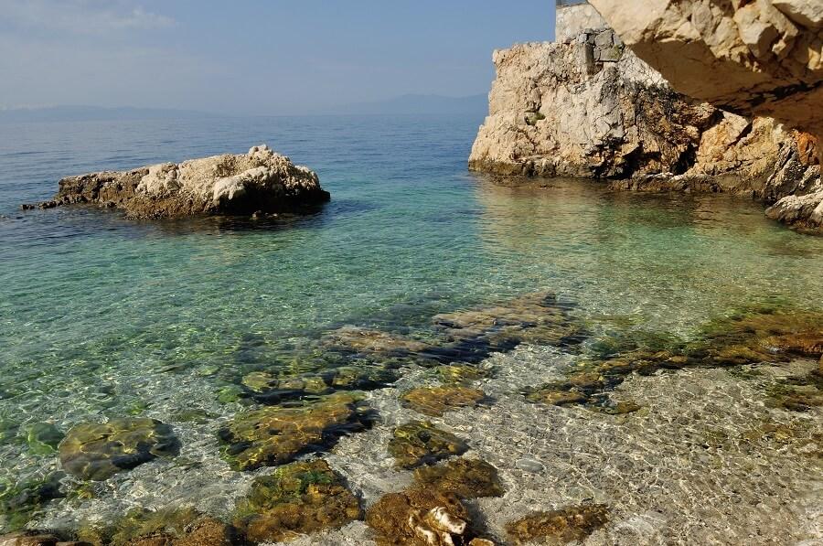 Sandy beach Pecine Beach in Rijeka Croatia