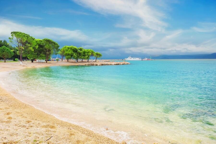 The sandy beach of Crikvenica in Croatia